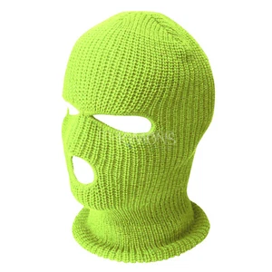 Winter Ski Mask 3 Hole Knitted Skull Balaclava Beanie Hat Men Outdoor Sports Cap - Picture 1 of 20