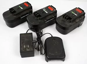 FOR PARTS Lot 3 Genuine Black Decker HPB18 244760 18V Batteries & FS18C Charger - Picture 1 of 6