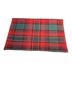 Tartan Pattern Christmas Home Collection Placement 18x12 Inch Cotton Linen - Image 1 of 4