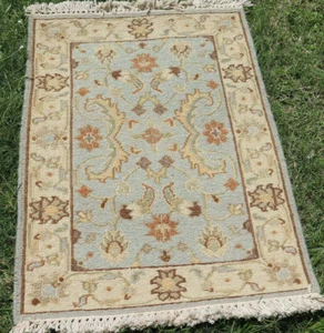 Alfombra de área de jardín de lana afgana azul descolorida Kilim 2'x3' Kelim alfombra - Imagen 1 de 4