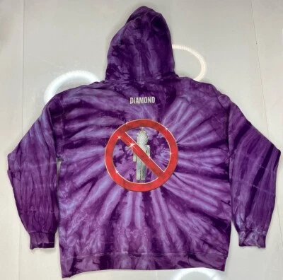 Pulôver masculino Diamond Supply Co Travis Scott com capuz roxo médio tingimento de gravata - Imagem 1 de 4