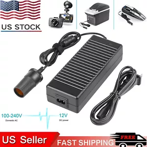 110V-240V AC Plug To 12V DC Car Cigarette Lighter Converter Socket Transformer - Picture 1 of 12