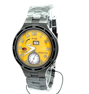 Relógio masculino F.P.Journe Octa Linesport Octa Sport mostrador amarelo, caixa de titânio - Imagem 1 de 4
