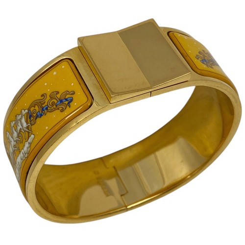 HERMÈS Bracciale HERMES Smalto GM Location Cloisonne Placcato Oro Oro Giallo Donna