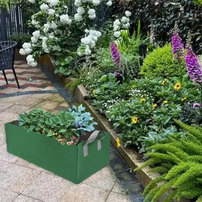 4Pcs Rectangular Planting Bags for Various Gardening Applications Green - Image 1 of 4