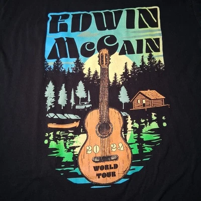 Edwin McCain Shirt Men Large 2024 World Tour Woods Cabin Guitar Graphic Music - Image 1 of 4