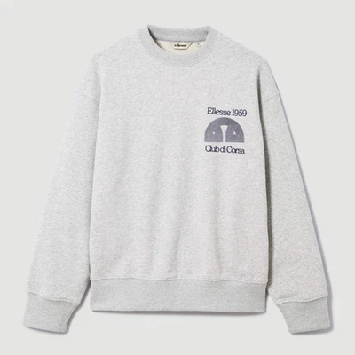 Sudadera gráfica Ellesse para hombre Run Club Di Corsa sudor gris claro jaspeado Foto 1 de 4