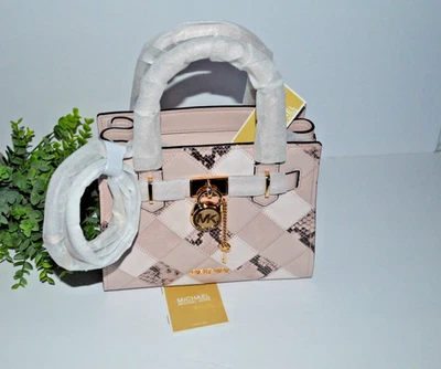 Hamilton small Power Blush Patchwork and snake Embossed Satchel Purse Bag - Image 1 of 4