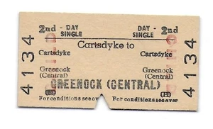 Railway Ticket BR Cartsdyke to Greenock Central 2nd Child Day Single Edmondson - Picture 1 of 1
