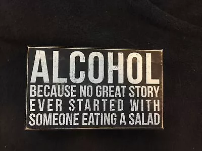 Primitives By Kathy Rustic Funny Alcohol Wood Sign - Image 1 of 3