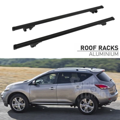 Portaequipajes de aluminio bloqueable con barra transversal de techo para Nissan Murano 2003-14 Foto 1 de 4