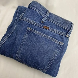 Pantalones vaqueros Rustler para hombre 38x29 azul mezquino medio 100 % algodón ropa de trabajo recta Ustrado en excelente condición - Imagen 1 de 9