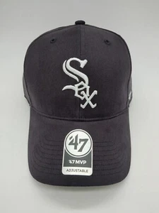 Chicago White Sox '47 Brand Adjustable Hat Cap MVP Black MLB new Structured - Picture 1 of 5
