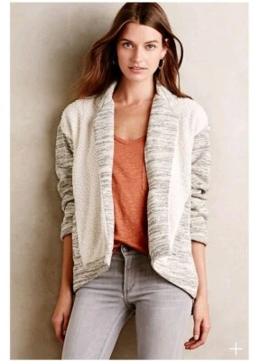 Saturday Sunday Anthropologie Size M Moelleux Open Front Jacket Sweater Sherpa - Image 1 of 4