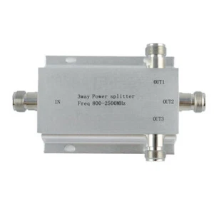 800-2500MHz GSM 2G 3G 4G 3 Ways N Female Signal Repeater Antenna Power Splitter - Afbeelding 1 van 4