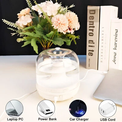 Air Humidifier Essential Oil Diffuser Aroma Mist Purifier LED Night Lamp Bedroom - Image 1 of 4