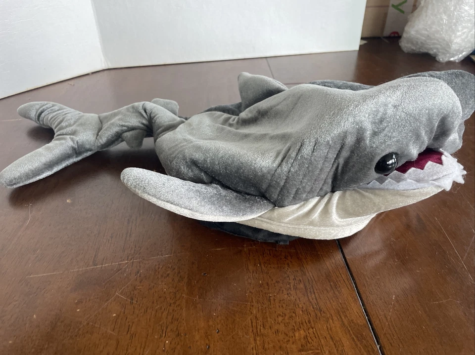 "Sombrero tiburón de peluche infantil Elope 20"" con banda interior ajustable gran blanco" Foto 1 de 3