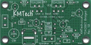 Quality 2x BRIDGED TDA2003 mono amplifier Chipamp Gainclone DIY PCB KMTech. - Picture 1 of 3