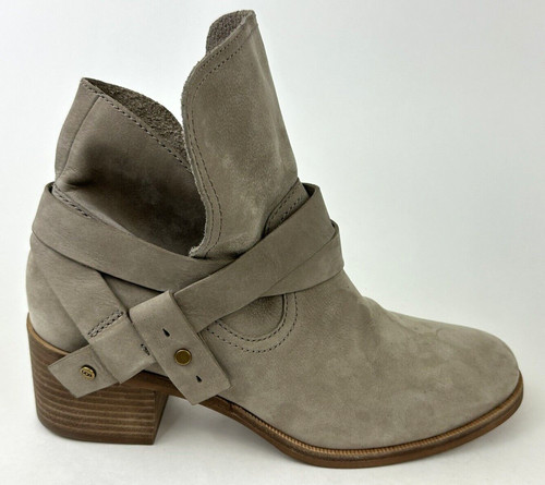 Stivaletto UGG Elora donna 8 grigio Sahara pelle liscia tacco impilato