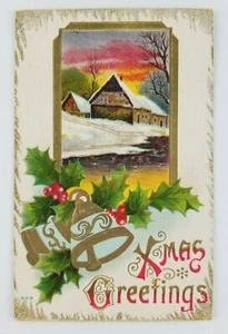 Cartolina Auguri di Natale Scena Fattoria - Foto 1 di 2