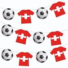 Football Switzerland Bunting Party Decorations Euro 2024  - 12pcs / 2.5m Ribbon