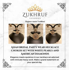 Pakistani Bridal Party Wear Necklace Tikka Earring Indian Bollywood Asian