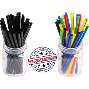 5.000 wiederverwendbare PLASTIK CAIPI "lang"  Trinkhalme 200x8 mm farbe wählbar - Bild 1 von 3