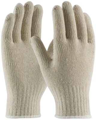 12 PR. WHITE COTTON BLEND STRING KNIT PROTECTIVE WORK GLOVES GLOVE LINERS LARGE - Image 1 of 2