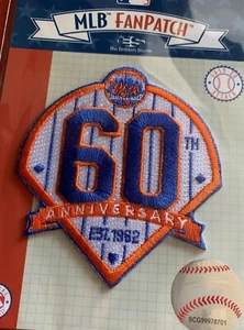 NEW YORK METS N.Y. 60TH ANNIVERSARY PATCH OFFICIALLY LICENSED MLB BASEBALL 3.5"  - Picture 1 of 1