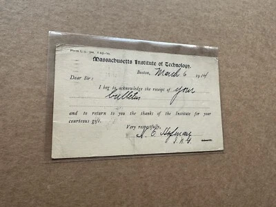 US 1912 Library Postal Card (L06) +UX20 +MIT Library =Massachusetts Inst Tech - Image 1 of 2