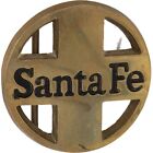 Boucle de ceinture vintage en laiton massif Santa Fe Railroad At&Sfry Topeka Atchison années 1970