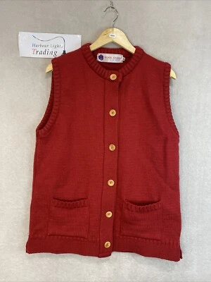 Woolovers Tank Top Sleeveless Jumper/Pullover/Gilet 100% Wool Womens M 14 Red - Image 1 of 4