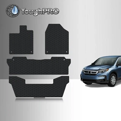 Tapetes de assoalho ToughPRO + 3ª linha preto para Honda Pilot All Weather 2016-2022 - Imagem 1 de 4