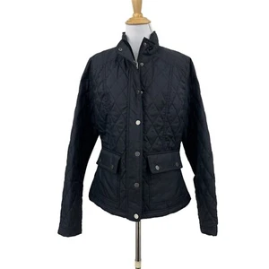 Ava & Viv Quilted Puffer Jacket Womens X (14) Black Full Zip Snap Button Pockets - Picture 1 of 9