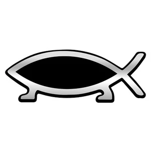 Emblema automático de plástico de pez con pies - [plateado][5"" x 2""] - Imagen 1 de 1