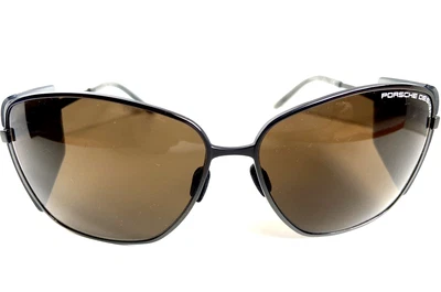 Титановые женские солнцезащитные очки PPORSCHE DESIGN P 8599 A большого размера бронзово-коричневые. - Изображение 1 из 4
