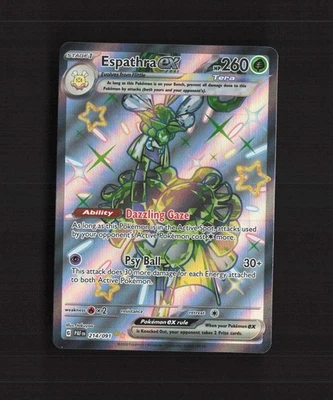 Espathra ex 214/091 Paldean Fates Full Art Shiny Holo Rare Pokemon Card NM - Image 1 of 4