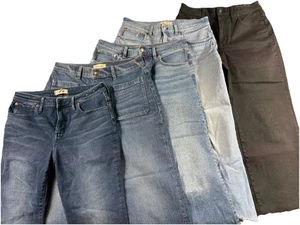 Madewell Jeans Lot Womens 30P Petite Wide Leg Crop Curvy Flare Black Blue Denim - Picture 1 of 13