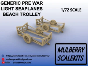1/72 GENERIC 2X BEACHING TROLLEY FOR DISPLAY SEAPLANE MULBERRY SCALE KITS - Imagen 1 de 11
