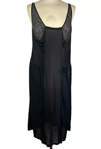 Slip completo donna vintage colore nero con coppe femminili in pizzo - Taglia M/L - Foto 1 di 10