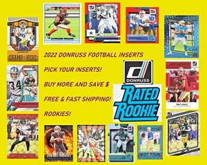 2022 Donruss Football RC INSERT & PARALLELS! Singles YOU PICK + Buy More & Save!