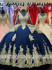 Luxury Pink Gold Applique Quinceanera Dresses Long Sleeve Ruffles Sweet 15 Dress