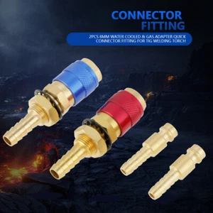 2 Stück 8mm wassergekühlt Gas Adapter Schnellanschluss für WIG-Schweißbrenner - Bild 1 von 12