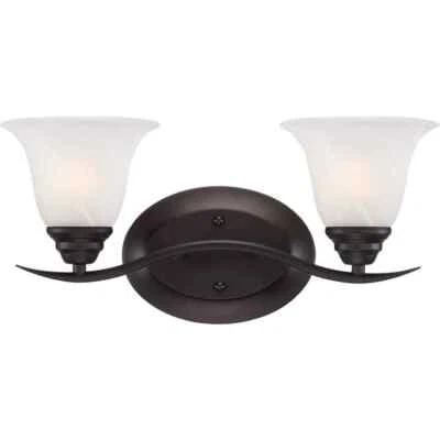 Volume Lighting Trinidad 2-Light Indoor Antique Bronze Bath or Vanity Wall Mount