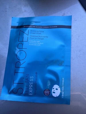 2 X St Tropez Self Tan Express Bronzing Face Sheet Mask  FAST FREE POST Acc386 - image 1 of 2