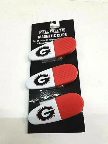 Georgia Bulldogs NCAA  Set of 3  Magnetic Bag Clips Cover