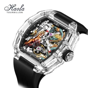 Haofa Crystal Glass Automatik Transparent uhr herren Luminous luxus Watches 2323 - Bild 1 von 19