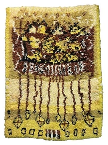 Vintage Swedish Scandinavian Shaggy Rug Soft Bedroom Plush Rya Rug 154x110 cm - Picture 1 of 9