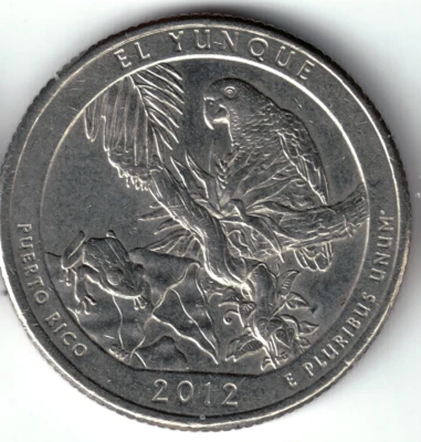 USA - 2012P - Washington ¼ $ - El Yunque - Rare - #19952 - Image 1 of 2