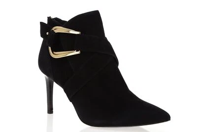 Womens RACHEL ZOE Black Suede High Heel Ankle Booties Sz. 7.5 M $250 - Image 1 of 4